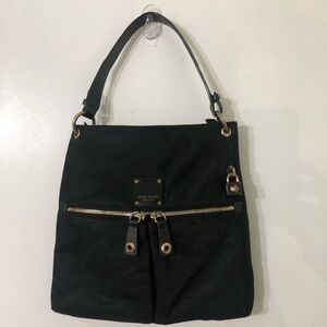 Henri Bendel New York leather Nylon shoulder bags four pockets black.